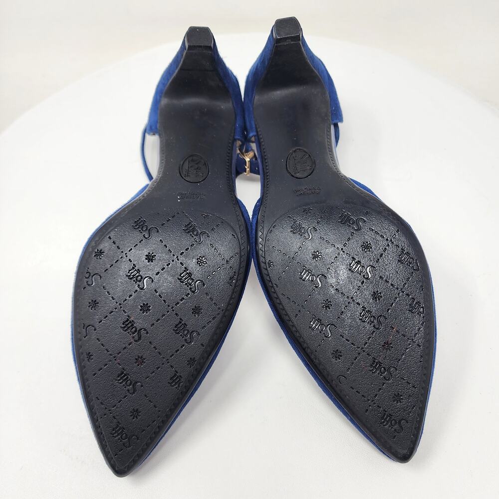 Sofft T-Strap Pumps Women 9M Blue Suede Pointed Toe Ankle Strap Heels 1540527 - Picture 10 of 11